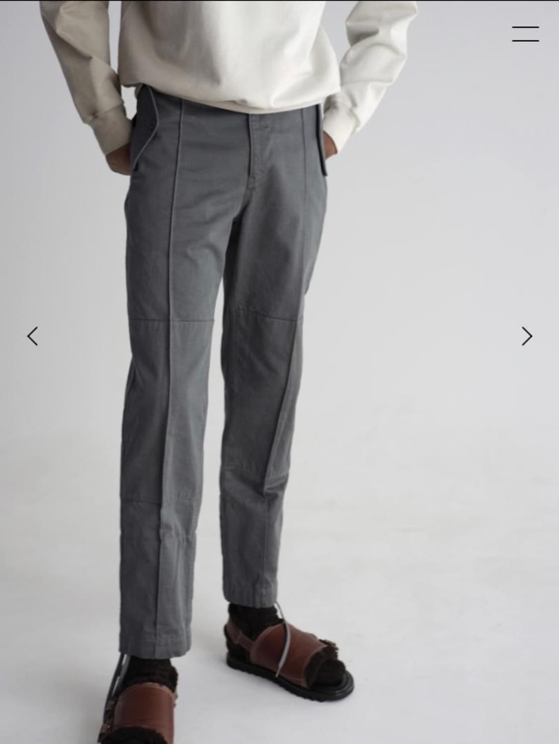 오라리 washed finx buggy satin field pants 상품이미지1