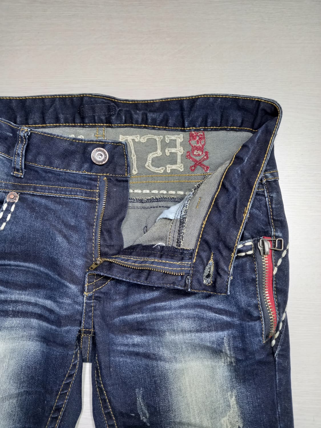 32 ESTHER 약골반 워싱 스판스키니 진청 32-370 상품이미지6