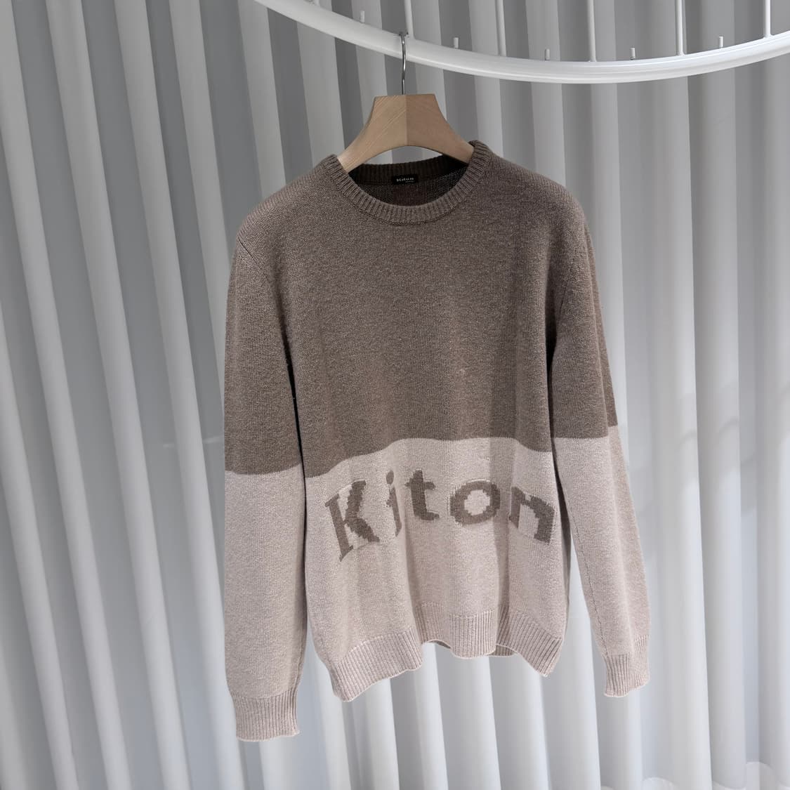 (A+/L) / 키톤 로고 퓨어 캐시미어 크루넥 니트 스웨터 상품이미지3