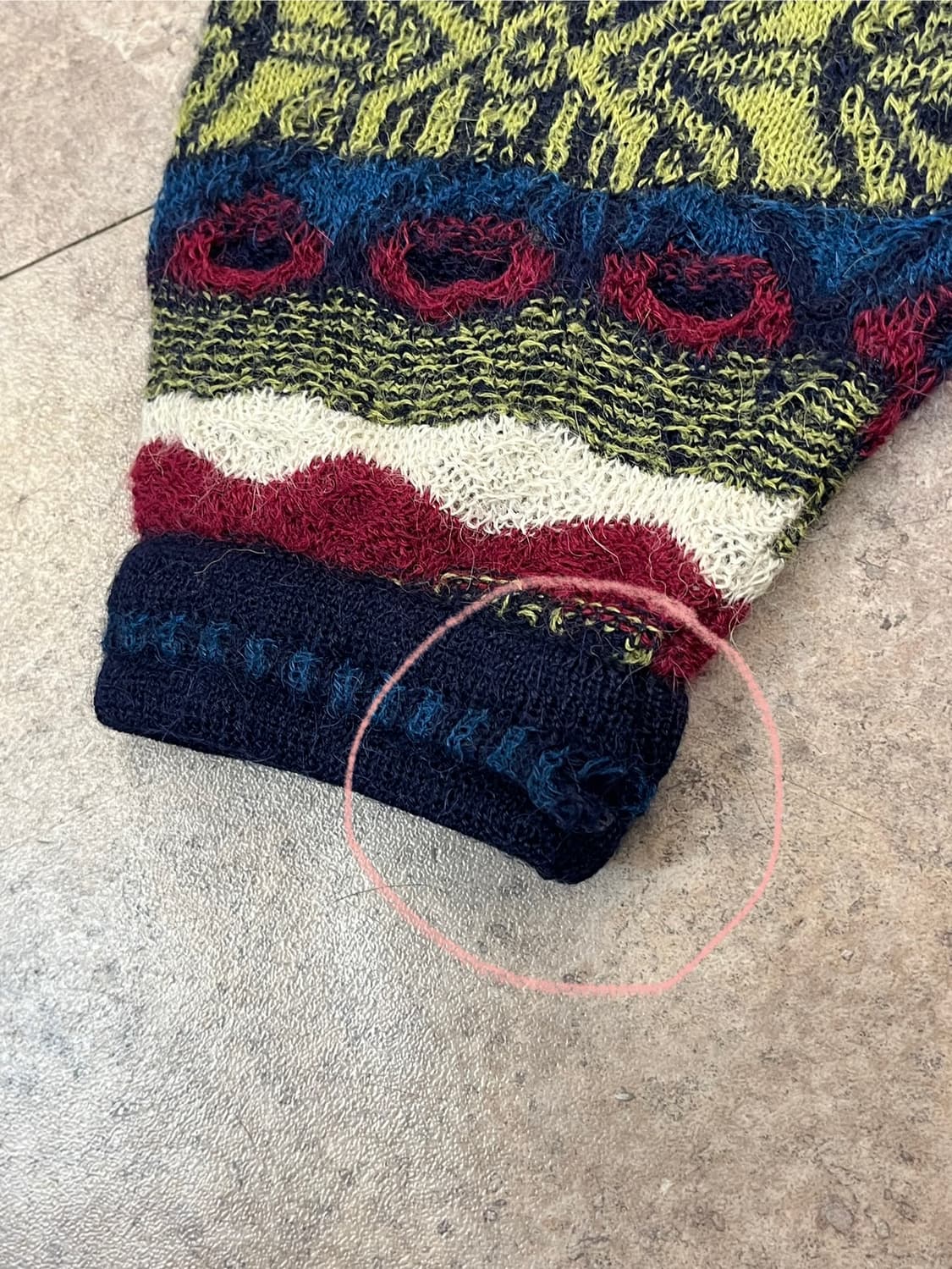 쿠지 케이블 니트 스웨터 네이비 M #csz2761 상품이미지9