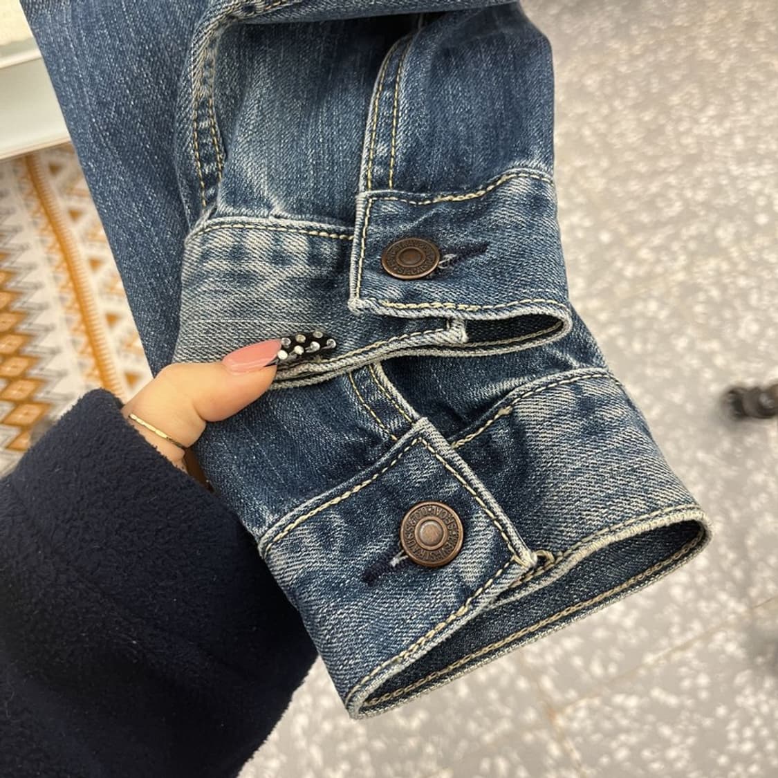 리바이스 70550 빈티지 커스텀 크롭 데님 자켓 M C10586 상품이미지6