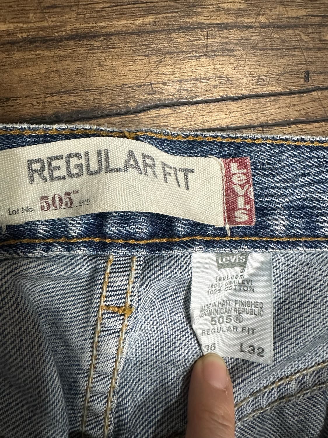 리바이스 LEVIS 505 레귤러핏 연청 데님 팬츠 실측34 상품이미지8