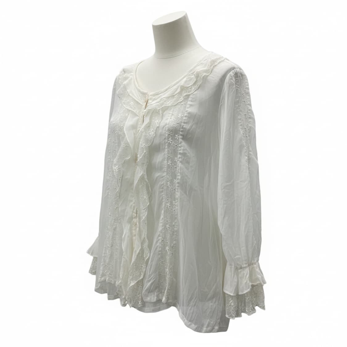 빈티지 플라워 레이스 프릴 블라우스 1864 상품이미지1