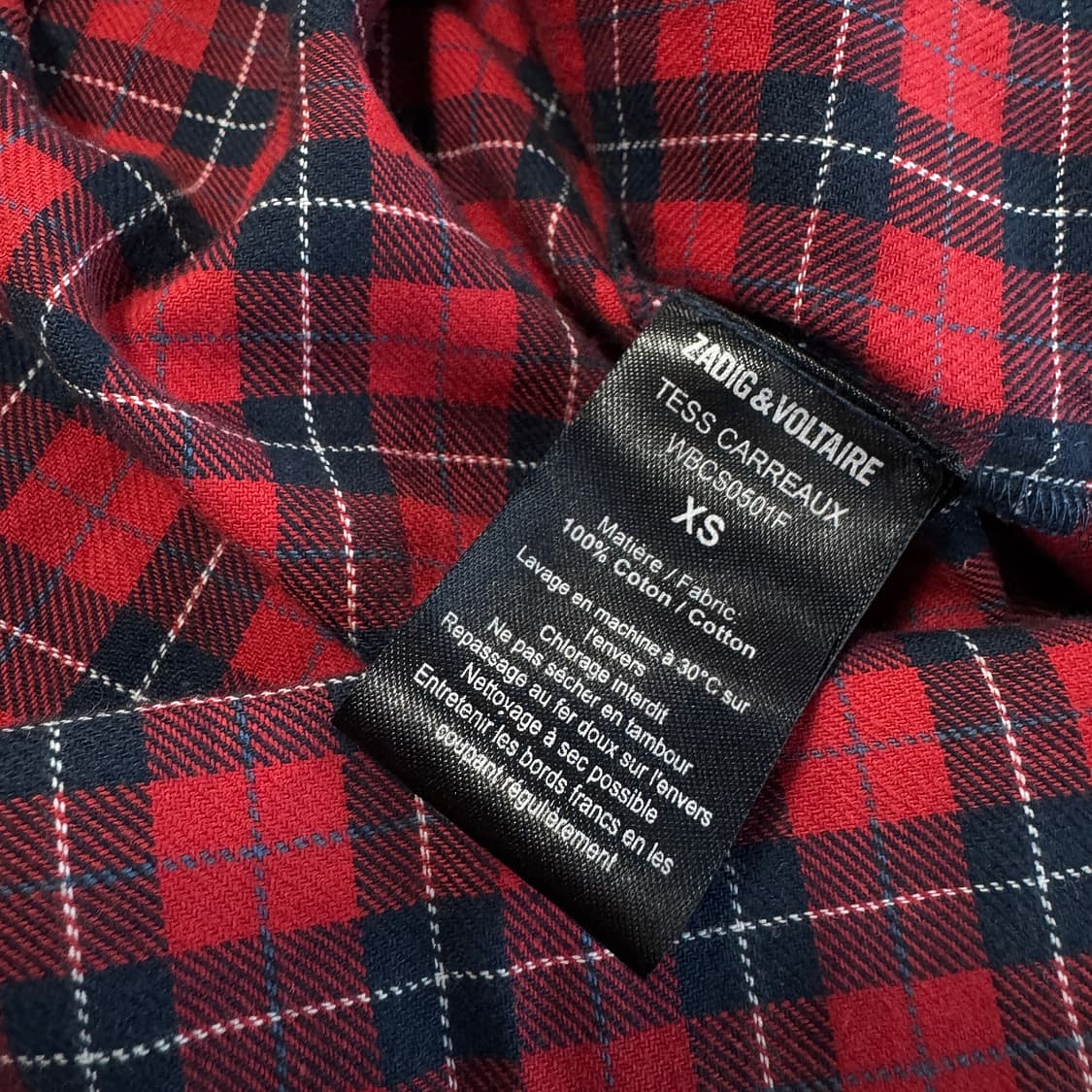 쟈딕앤볼테르 백 스컬 체크 셔츠 [새상품] 상품이미지4