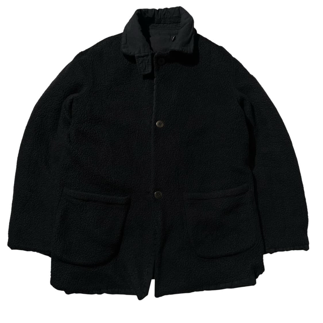 45RPM 리버시블 플리스 싱글 자켓 블랙 상품이미지4