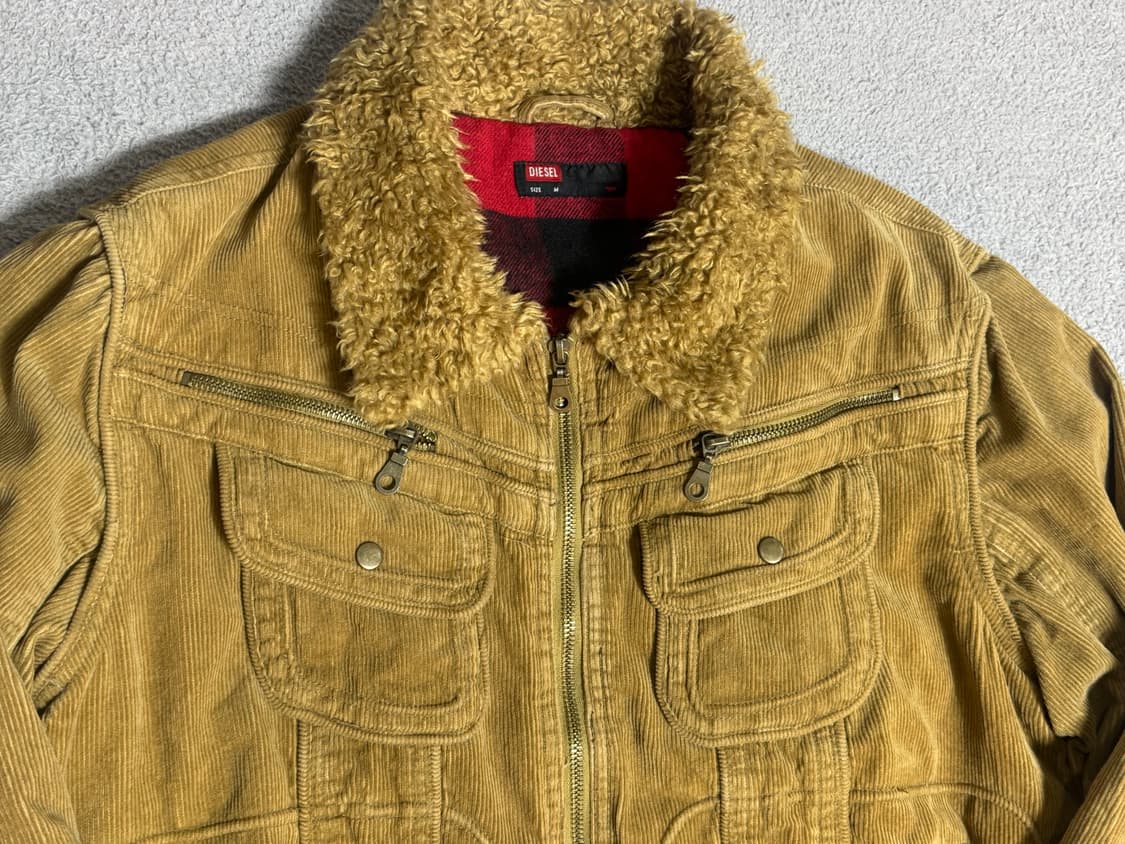 남녀공용 DIESEL 디젤 코듀로이 쉐르파 트러커 자켓 M 00s 상품이미지2