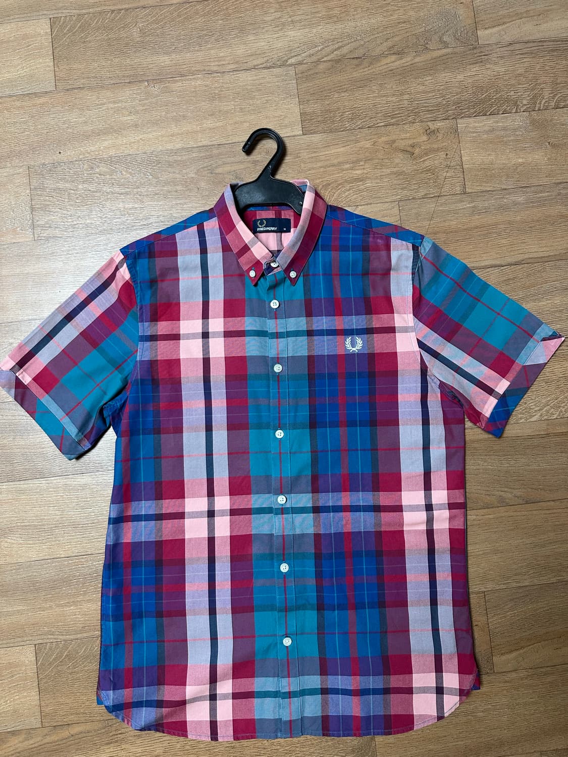 프레드페리 체크 반팔 셔츠 M 상품이미지1