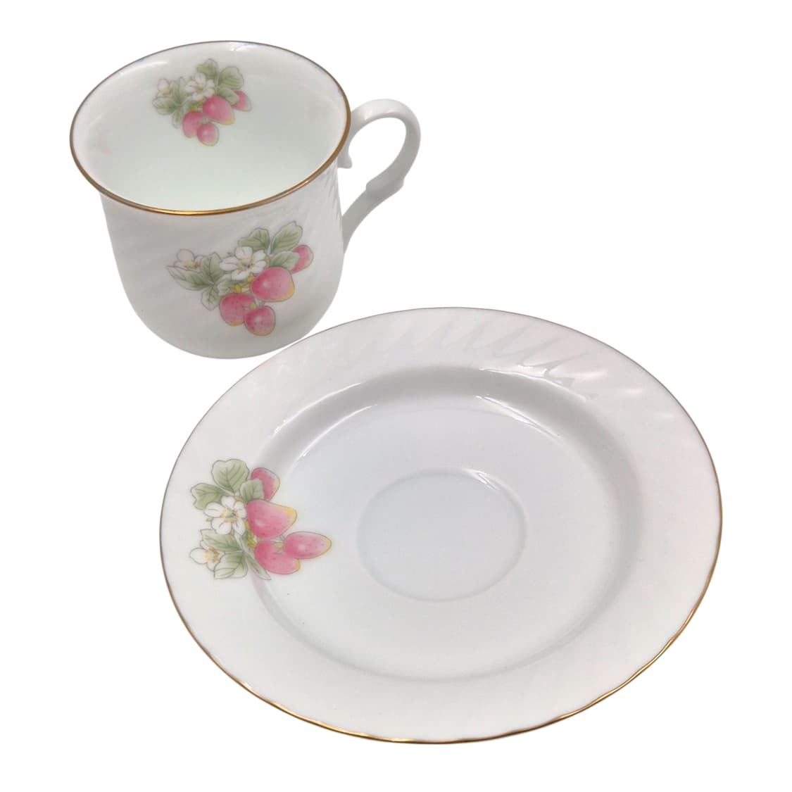 80s 호야 딸기 스윌 본차이나 찻잔 1세트 상품이미지4