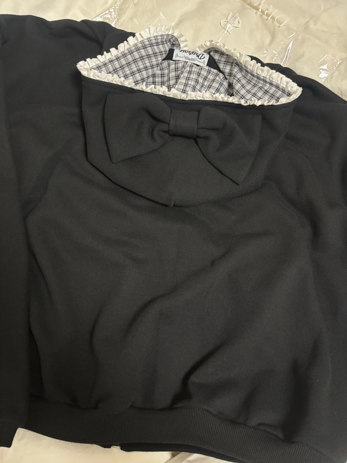 (새상품)드라이로즈 빅리본 후드집업 블랙 쓰리타임즈 더티스 상품이미지6