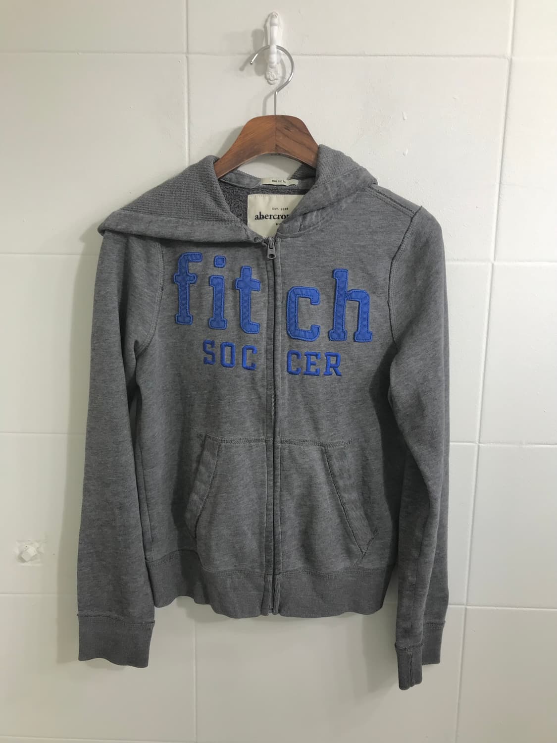 아베크롬비 키즈 딱붙 그레이 후드집업 상품이미지3