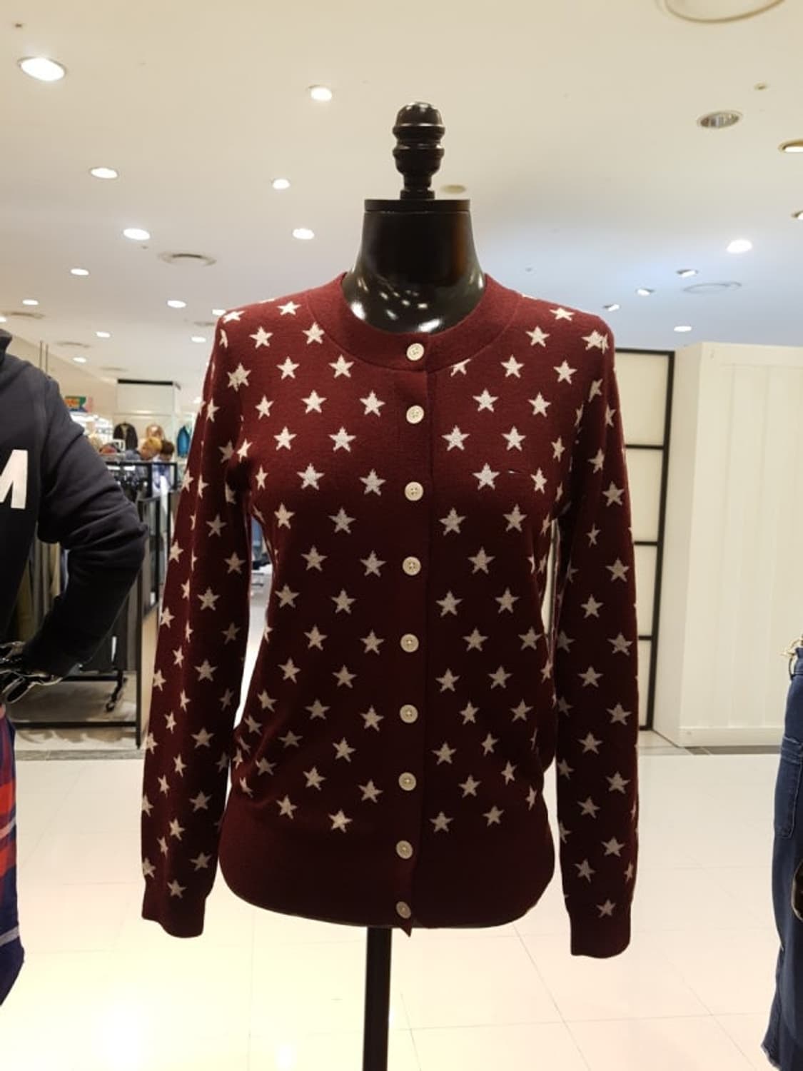 타미힐피거데님 별패턴 버건디 가디건 상품이미지8