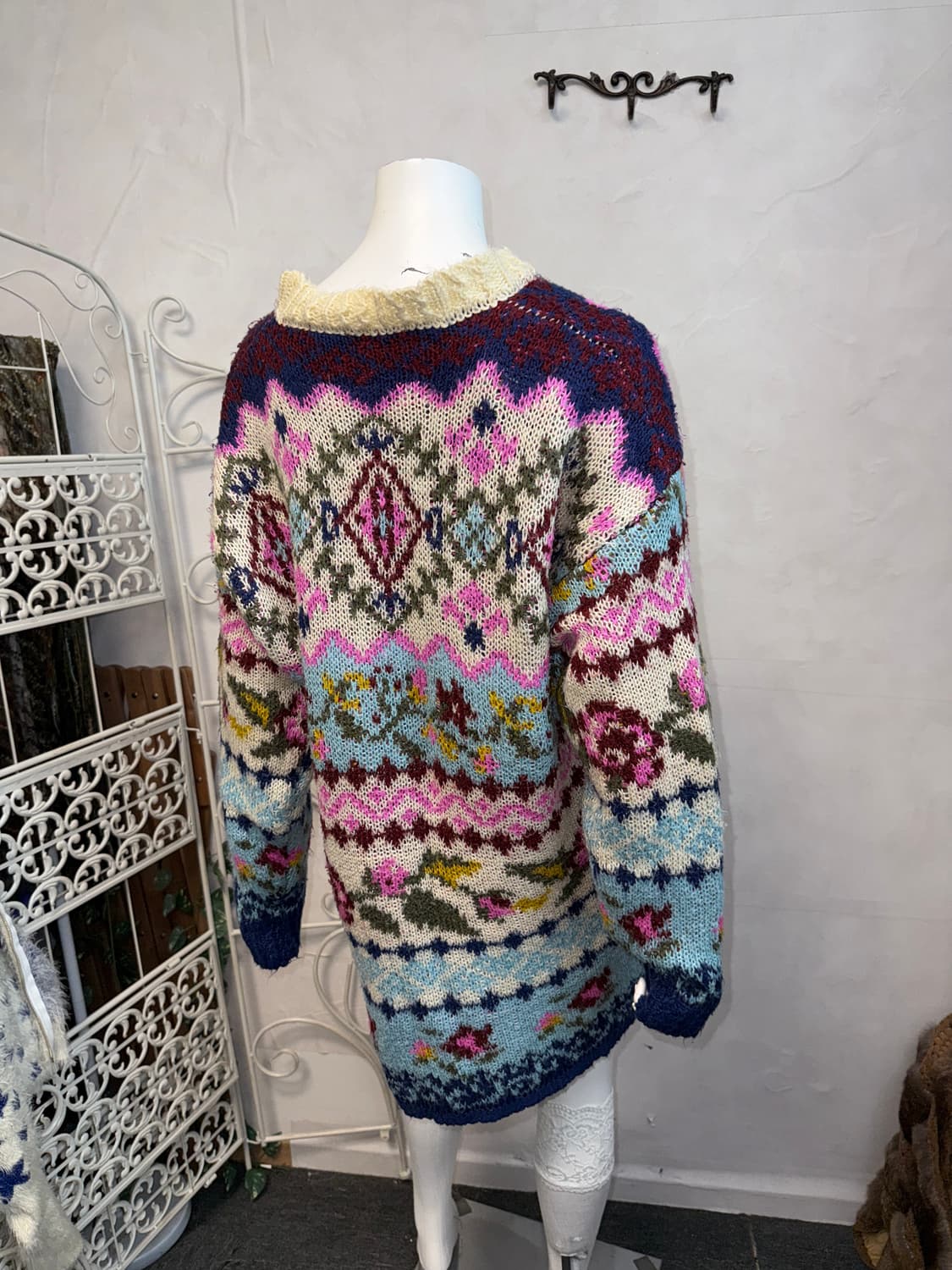 Mixed pink blue bohemian hippie knit ops 상품이미지2