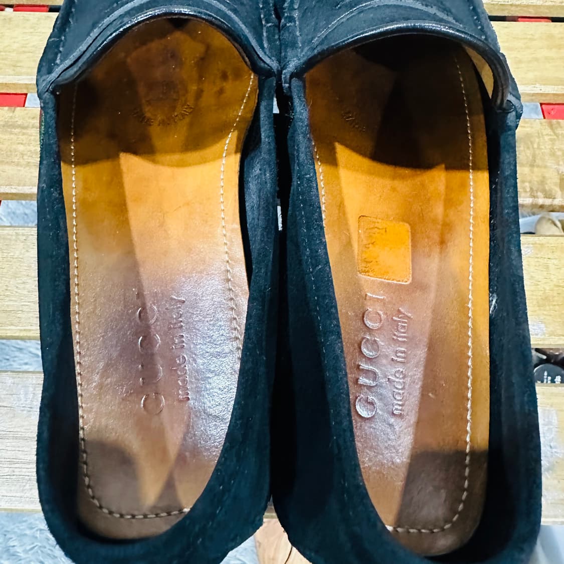 UK7)구찌 로퍼 남성 남자 웹 스트라이프 스웨이드 드라이빙 슈즈 상품이미지8