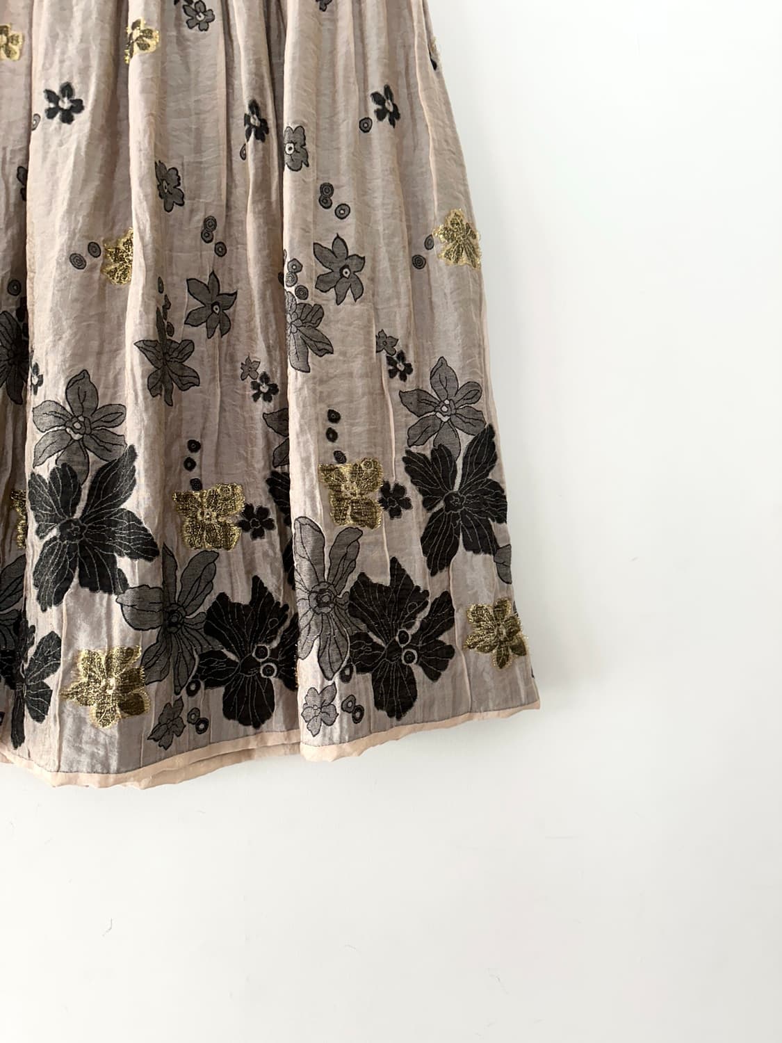 Floral gold glitter banding skirt & ops 상품이미지3