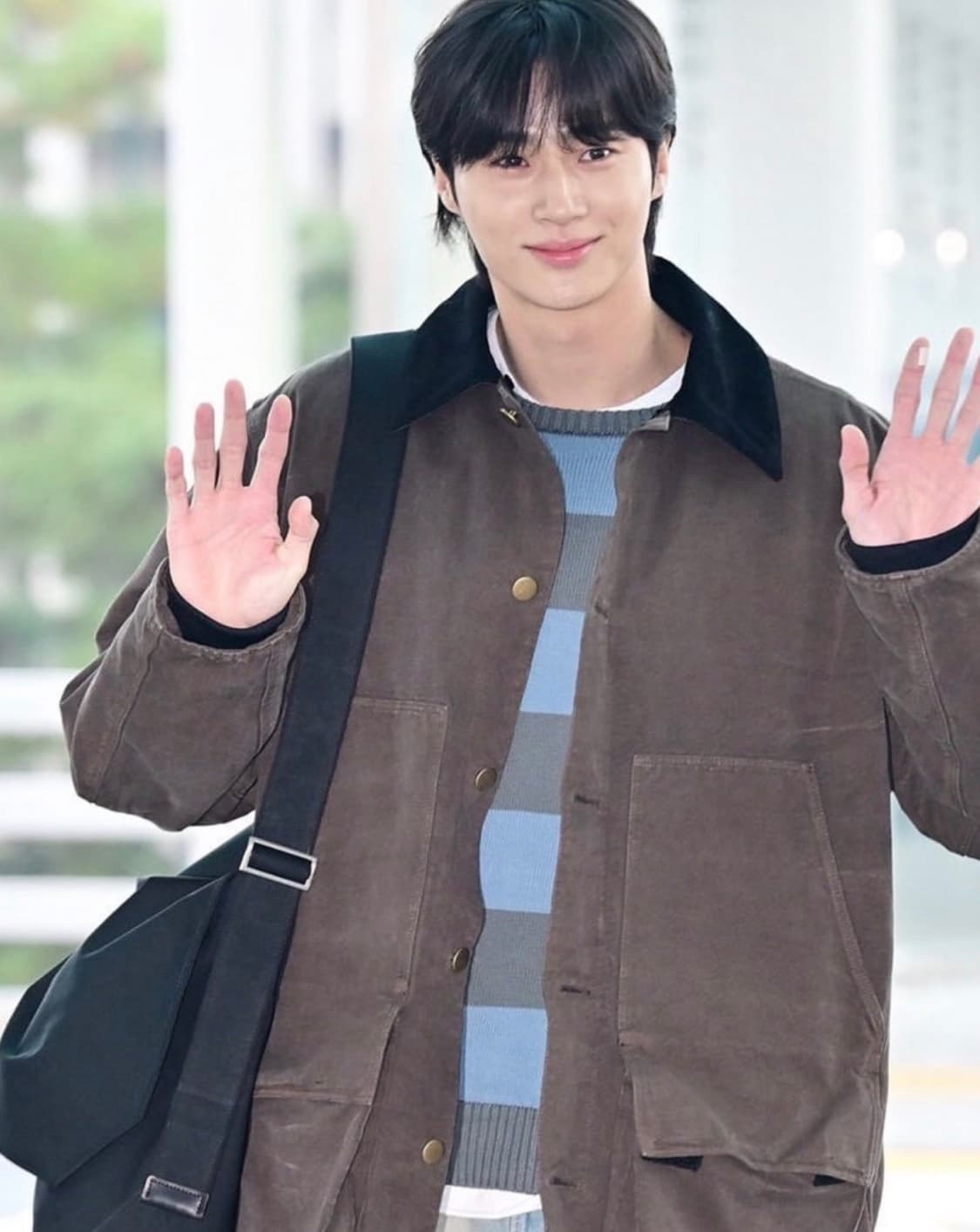 카키스 스트라이프 니트 m사이즈 상품이미지2