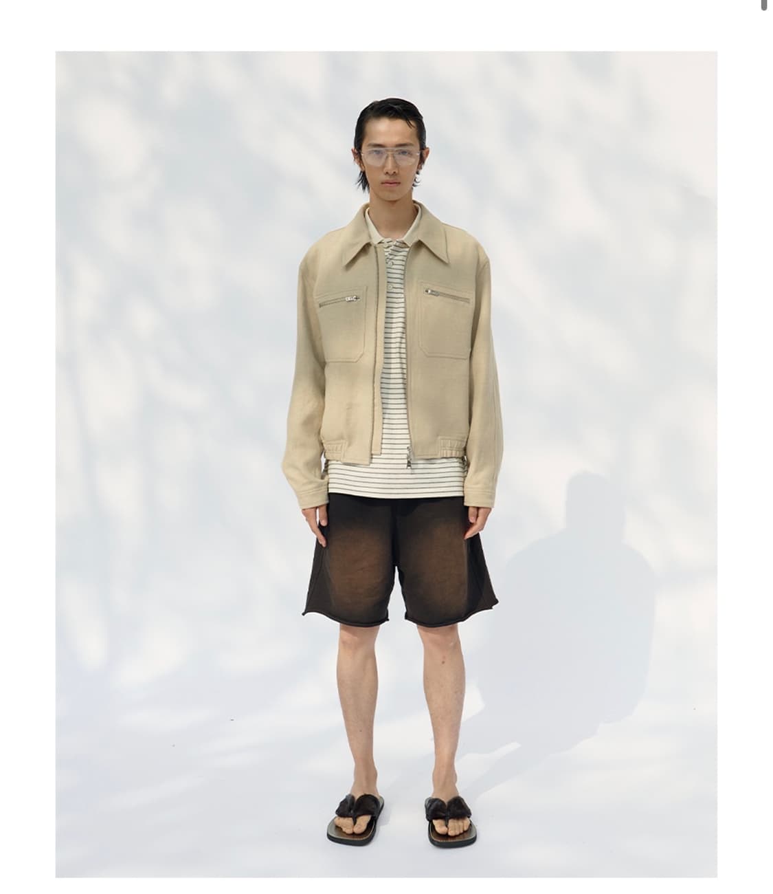 쿠어 울 린넨 블렌드 더블 집 포켓 점퍼 (샌드베이지) 상품이미지2