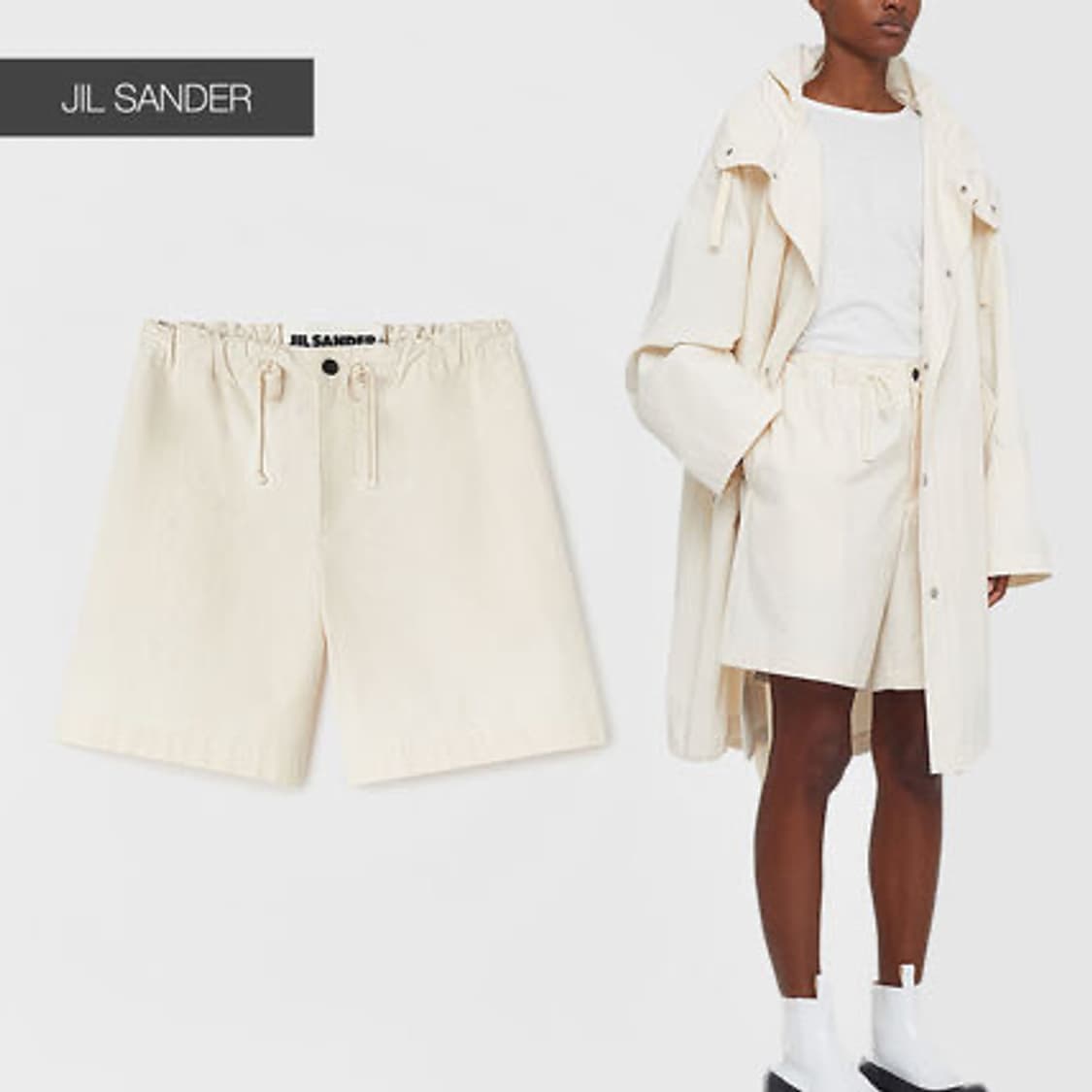 [미착용 새상품] JIL SANDER+ 질샌더 오가닉 코튼 화이트 쇼츠 상품이미지9