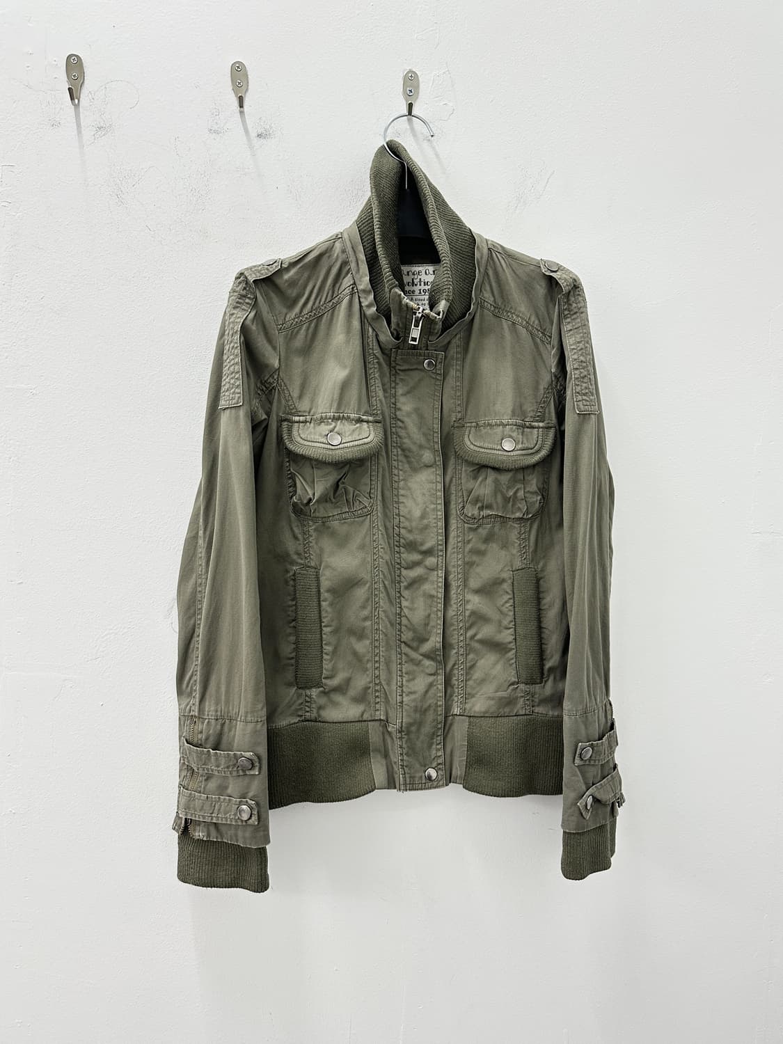 Bondage strap detail khaki high neck jac 상품이미지7