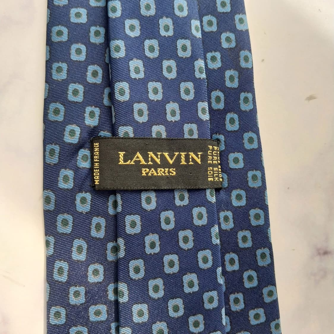 LANVIN 랑방 넥타이 네이비 패턴 A+~A등급 K2424 상품이미지9