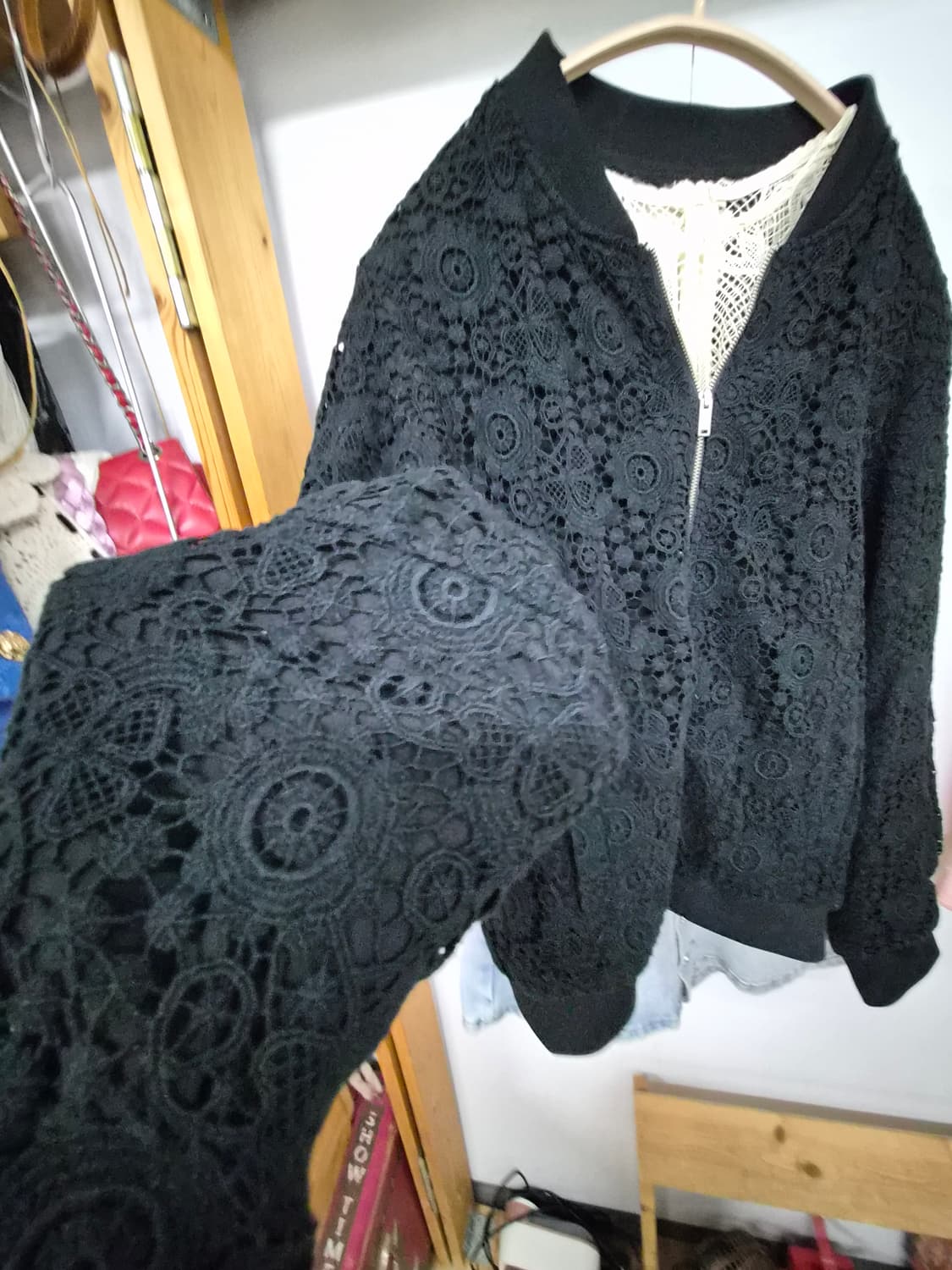 시에로 레이스 블루종 집업 점퍼 상품이미지4