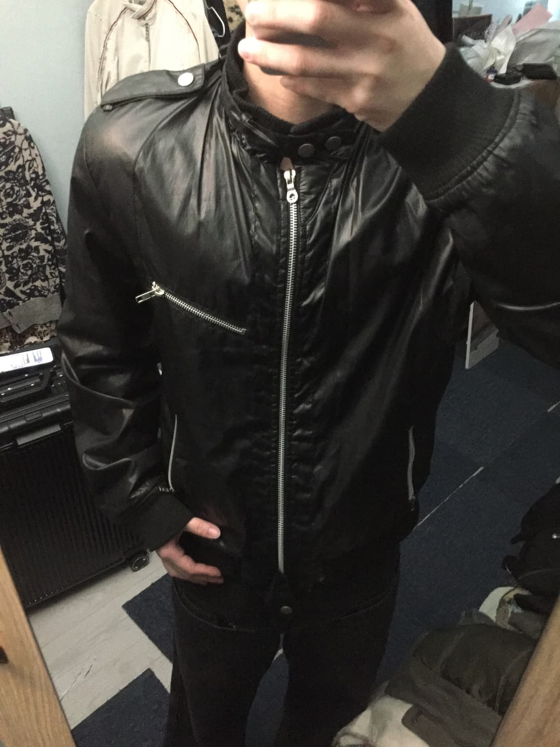 TIMELY WARNING 바이커 집업 자켓 상품이미지3