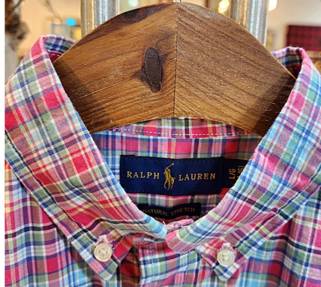 RALPH LAUREN 랄프 로렌 코튼 체크 카라 셔츠 상품이미지4