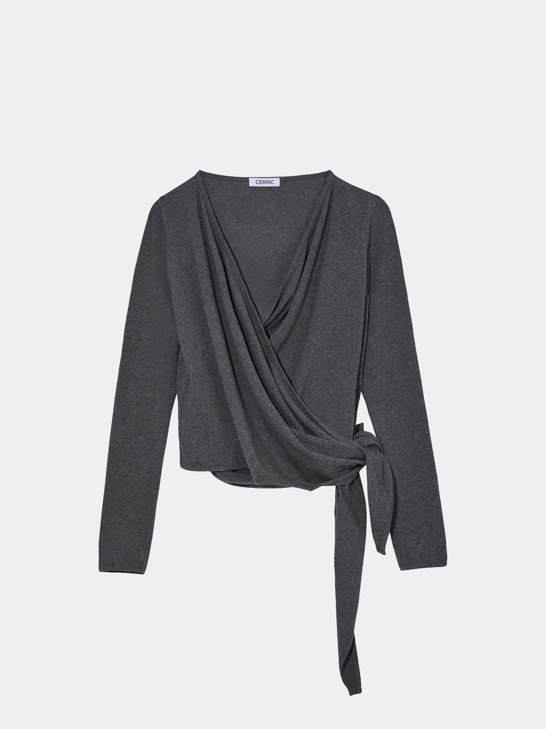 CERRIC 드롭 랩 가디건 차콜 상품이미지1