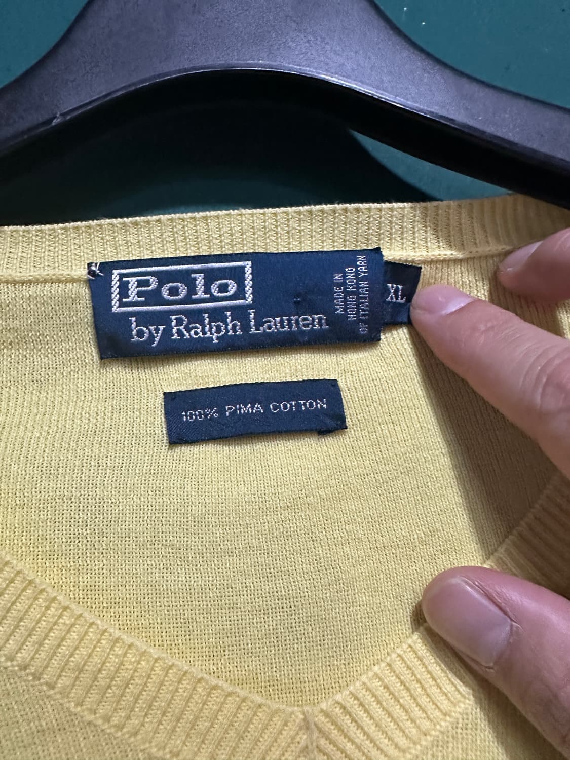 폴로 니트 옐로우 XL 상품이미지3