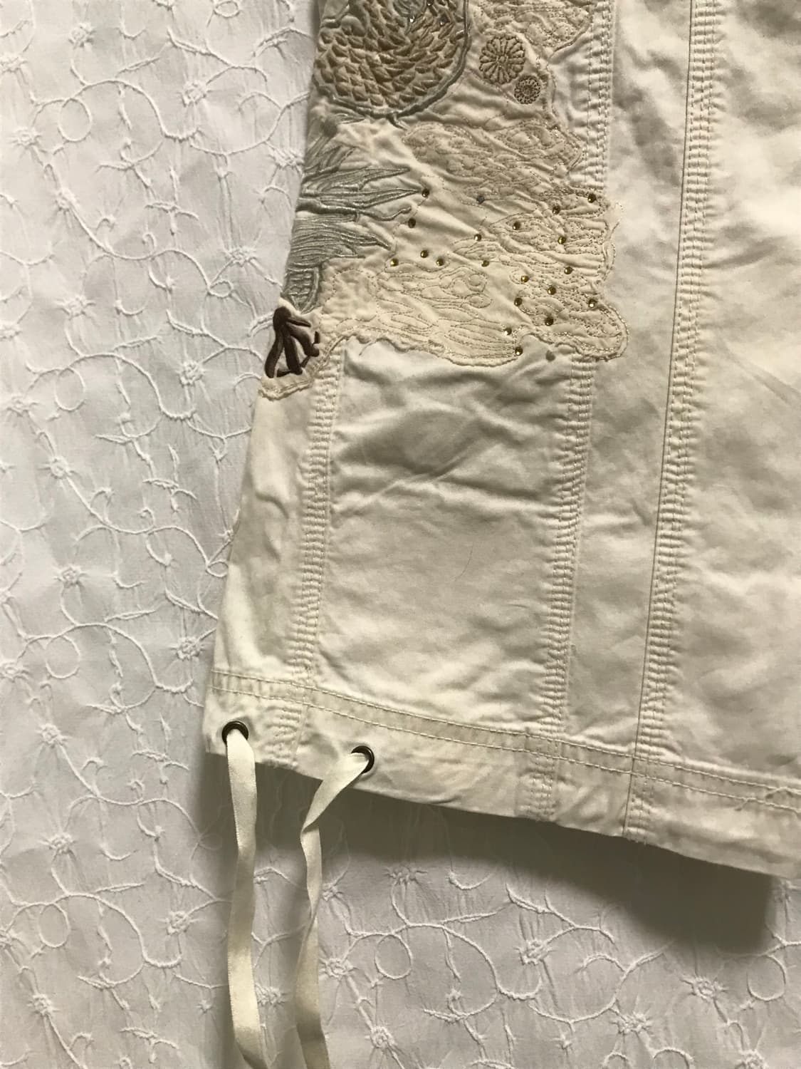빈티지 y2k 오리엔탈 코르셋 자수 카고 팬츠 상품이미지5