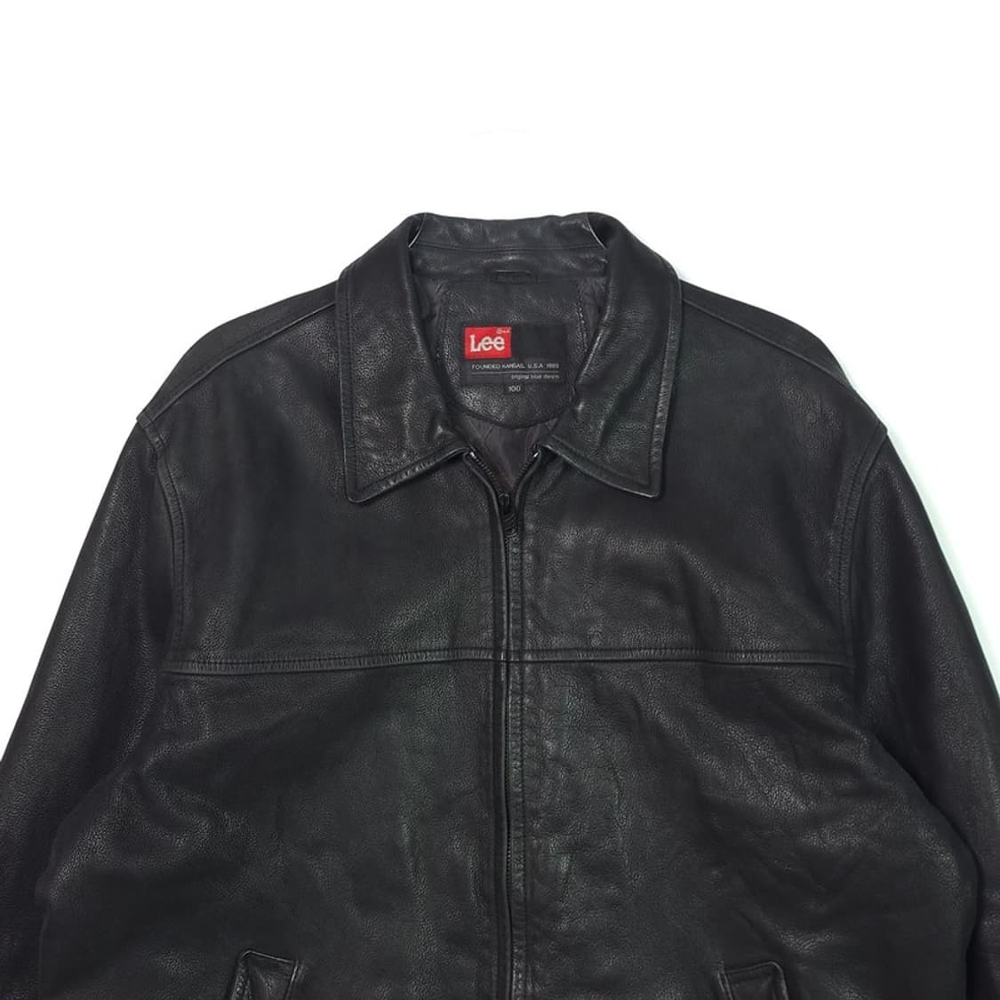 Lee 오리지널 블랙 레더 재킷 L 상품이미지3