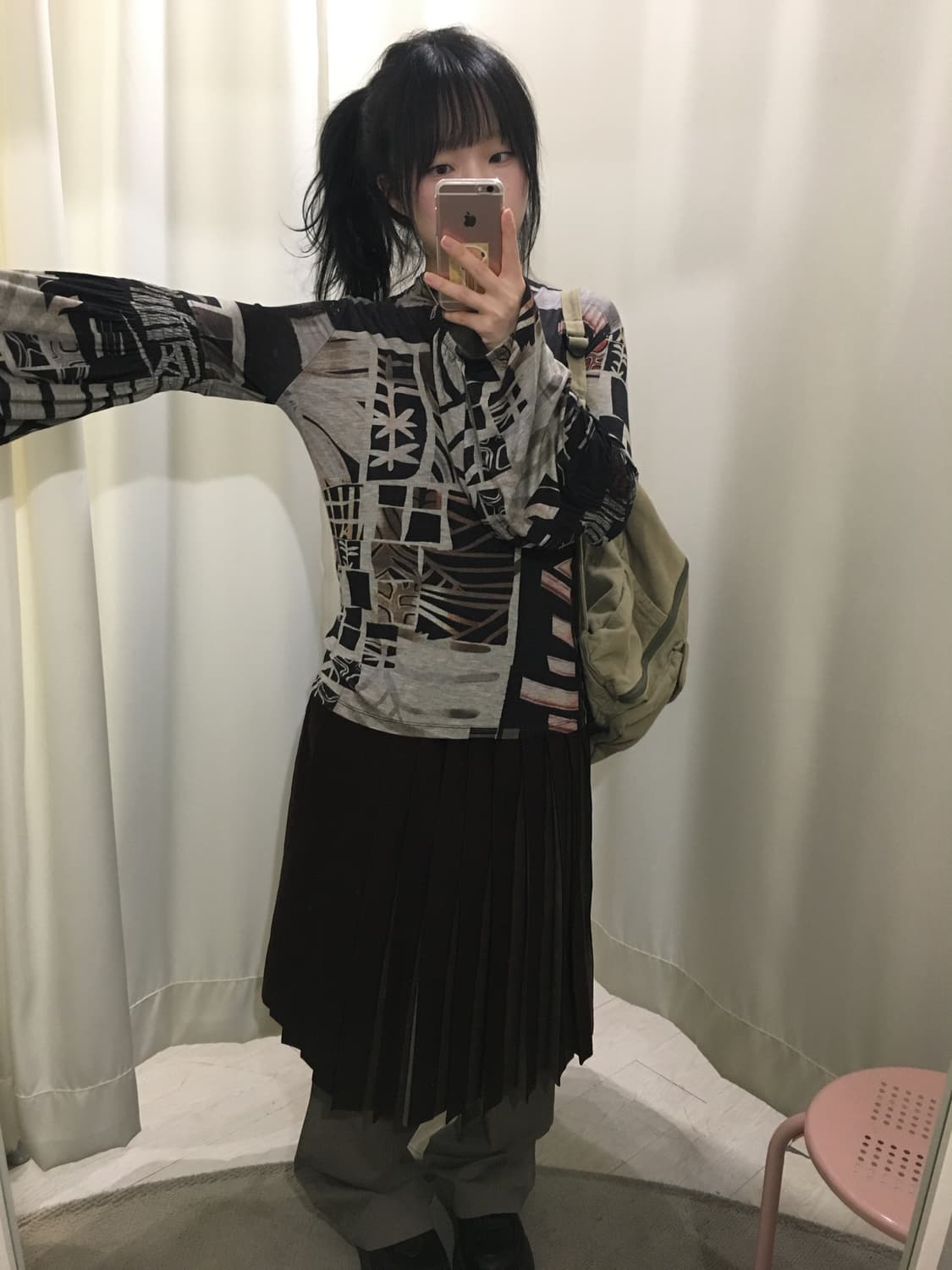Pensieri di moda pattern top 상품이미지2