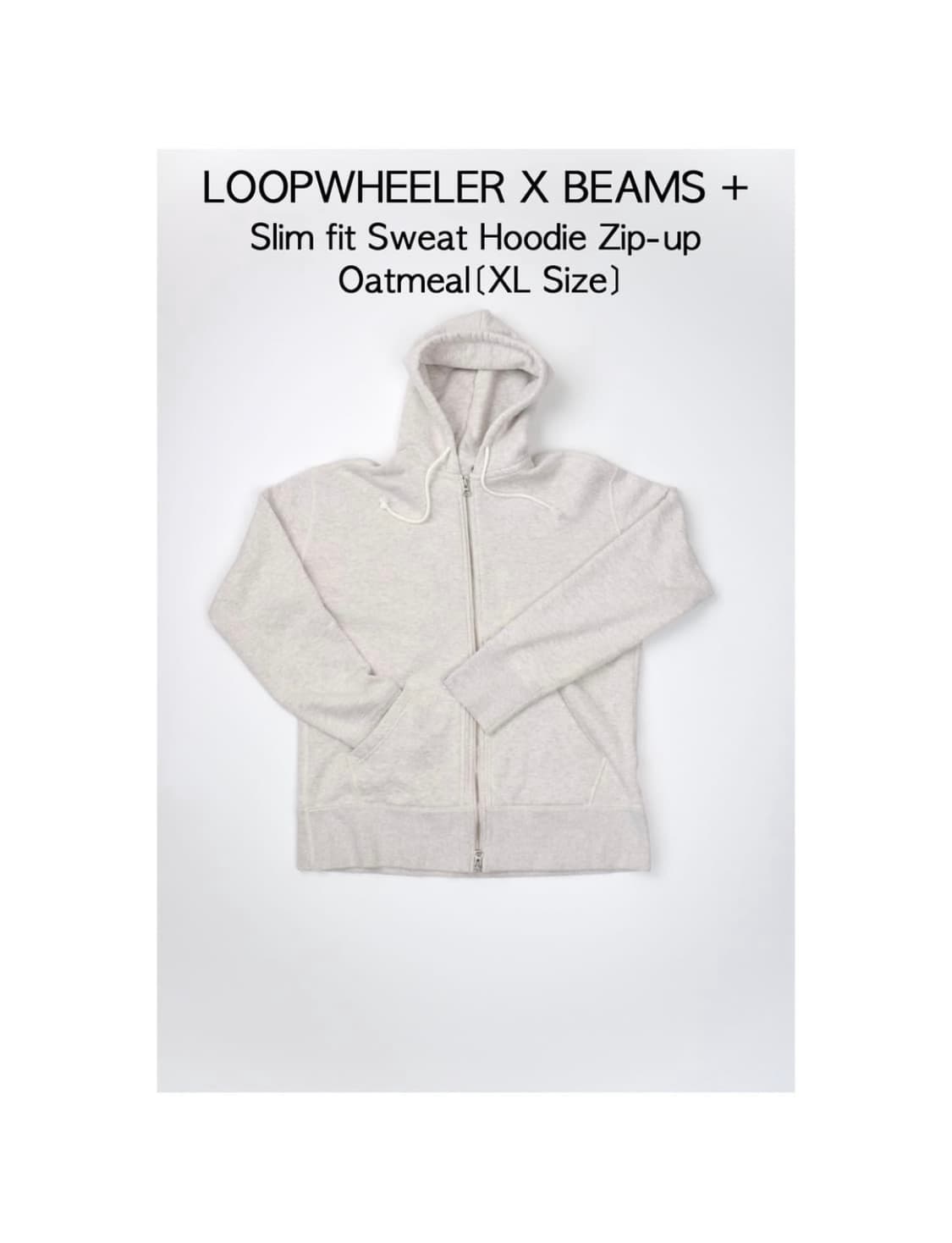 LoopwheelerxBeams+ 슬림핏 스웻 후디집업 상품이미지1