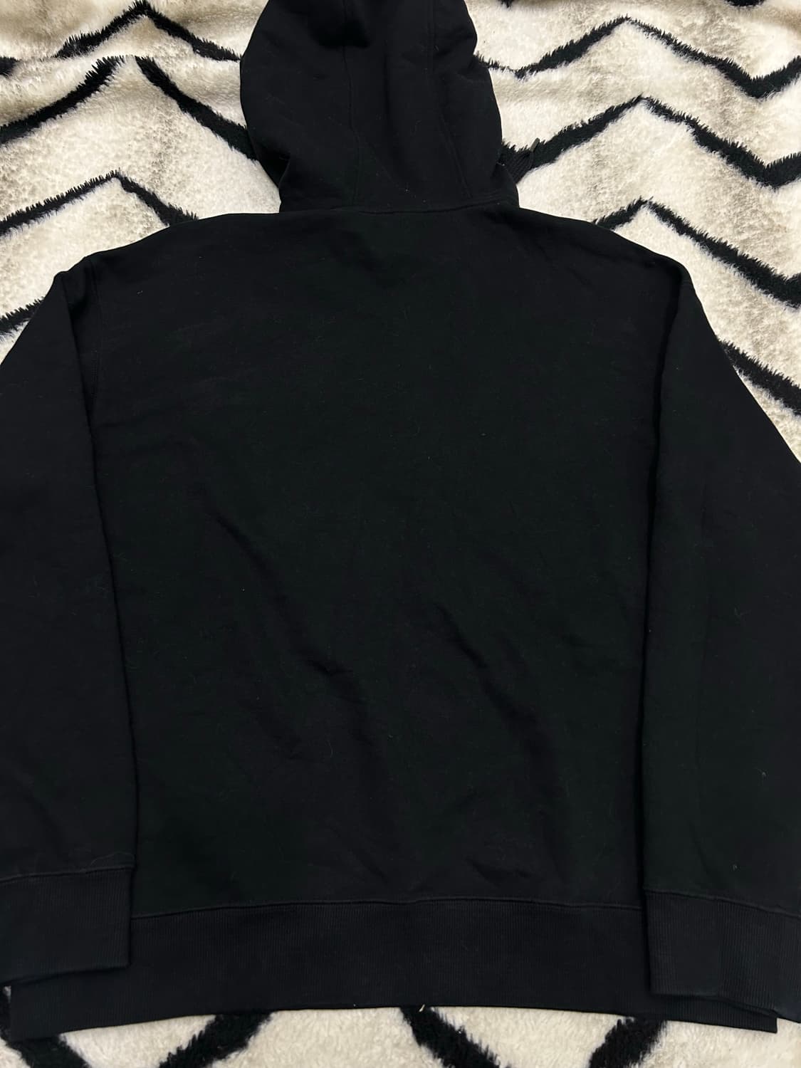 [L]에비수 자수 루즈핏 후드/블랙 상품이미지4