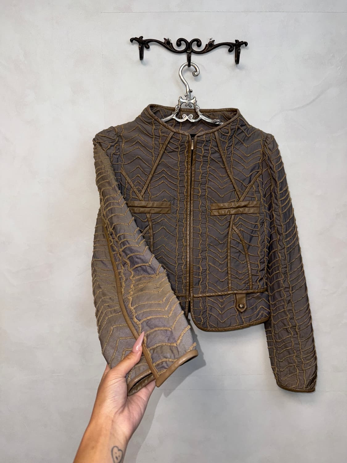 DOHO purple brown grunge stitch jacket 상품이미지2
