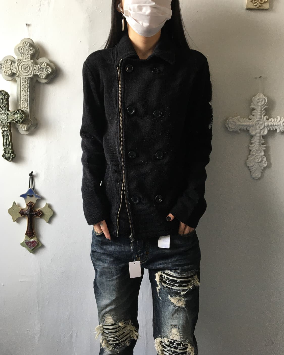 Roen double button knit zip up 상품이미지6