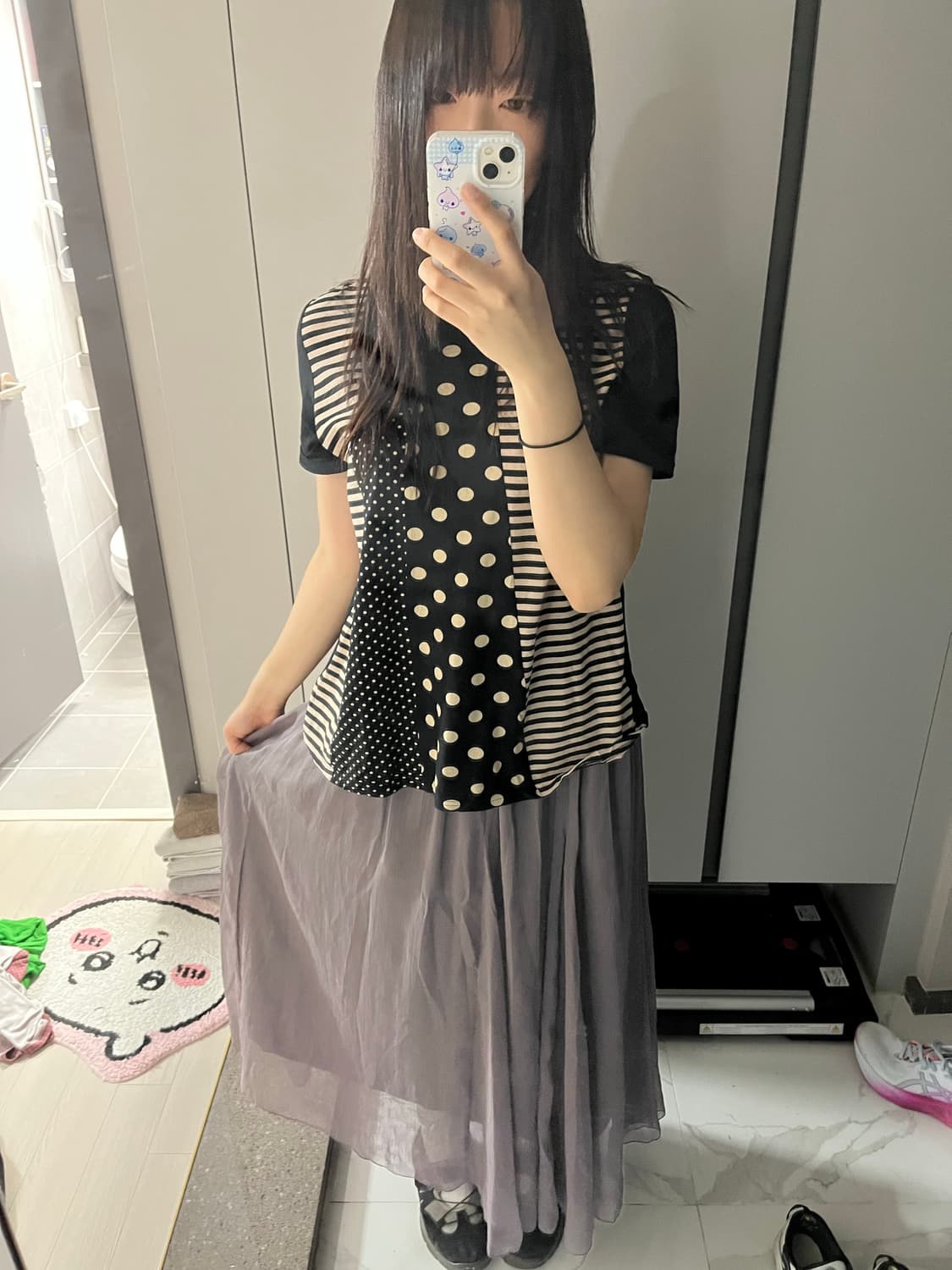 도트 패치 티셔츠 상품이미지2