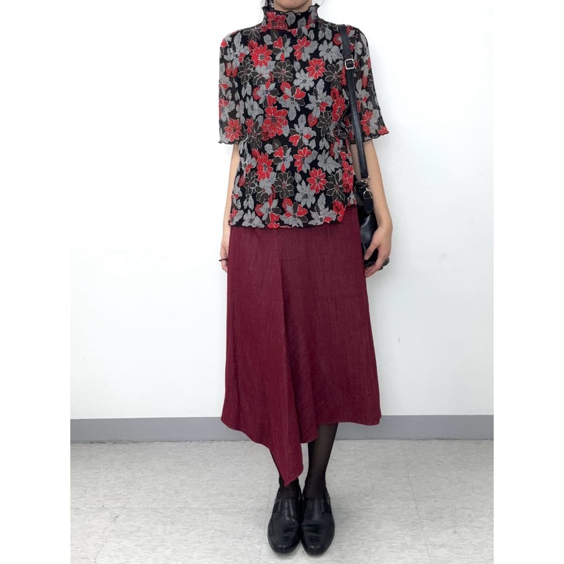 빈티지 버건디 스커트 상품이미지2
