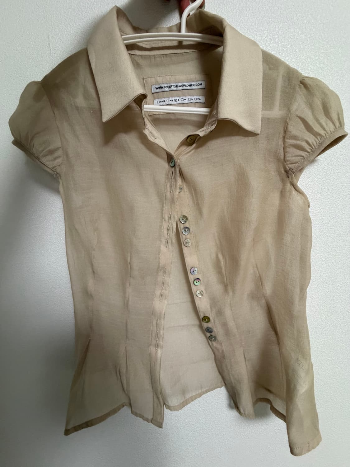 스컬프터 sheer pleated 블라우스 상품이미지2