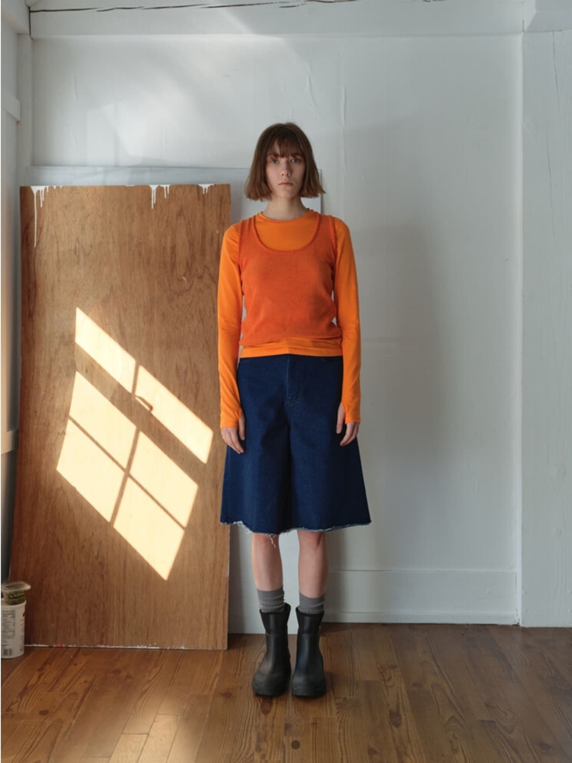 아옵트 버뮤다 s WIDE LONG BERMUDAS JEANS 인디고 상품이미지1