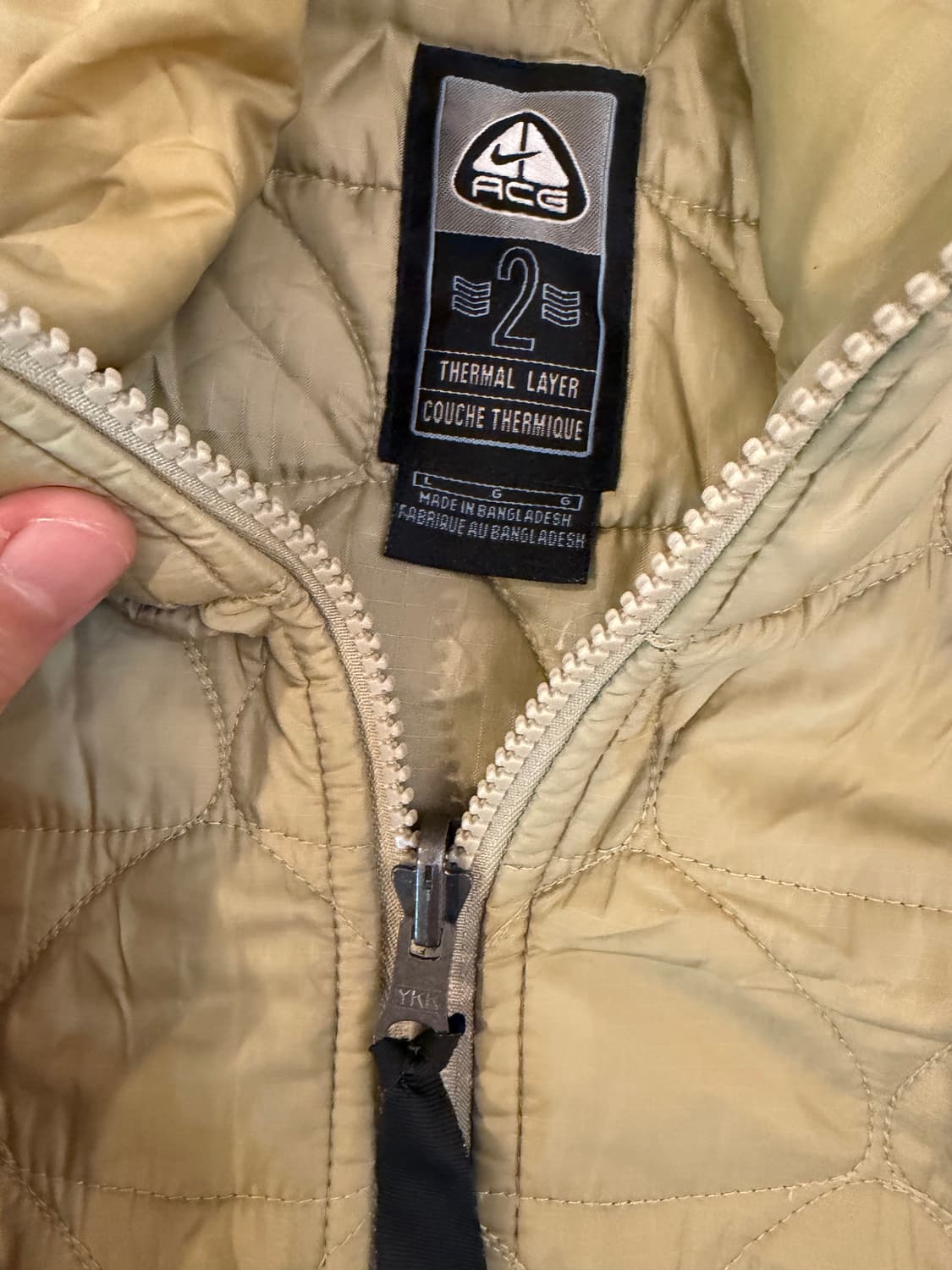 00s 나이키 ACG 재팬라인 깔깔이 퀼팅 경량패딩 베이지 상품이미지5