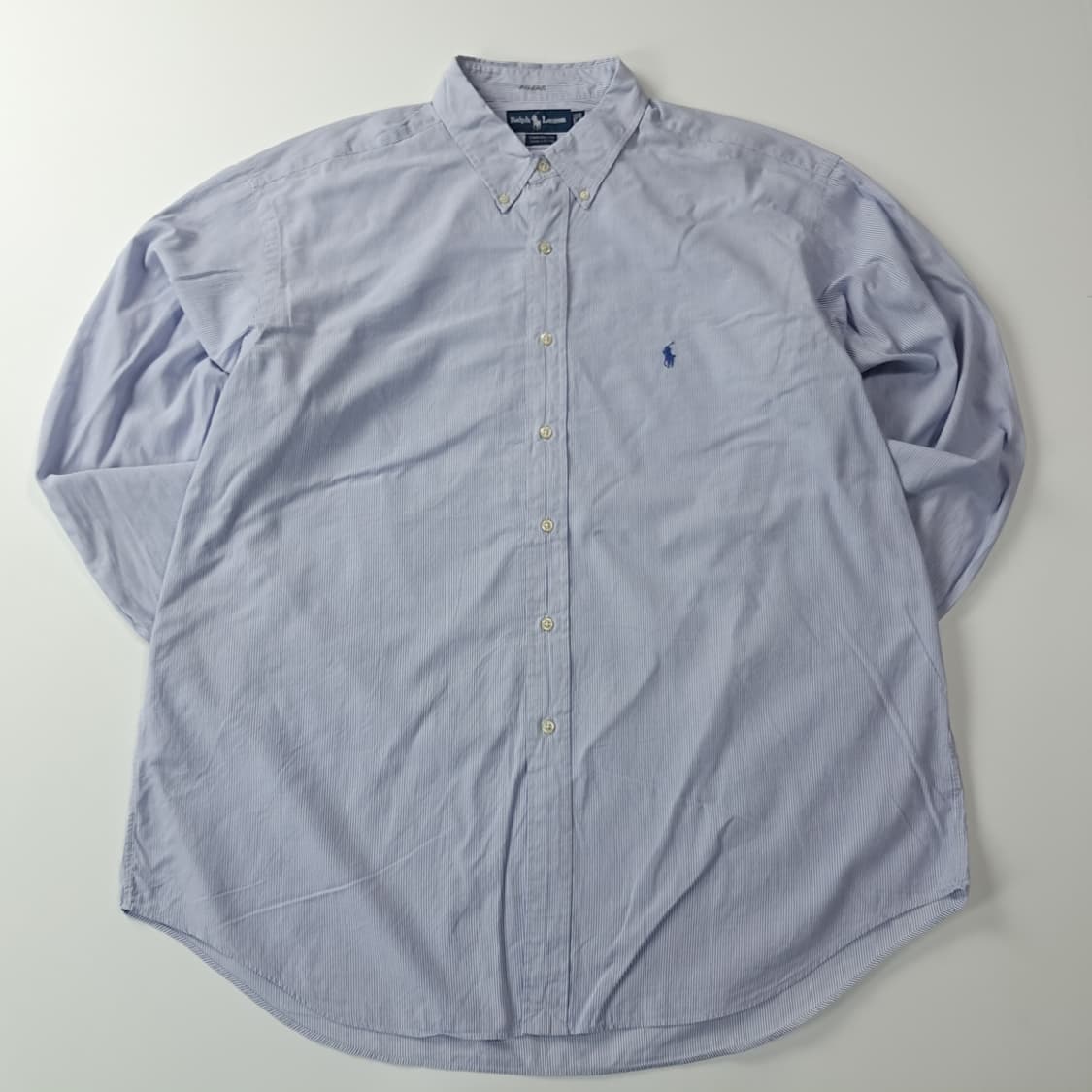 CJ020 2XL 폴로 90s 블루 핀스트라이프 셔츠 남방 상품이미지1