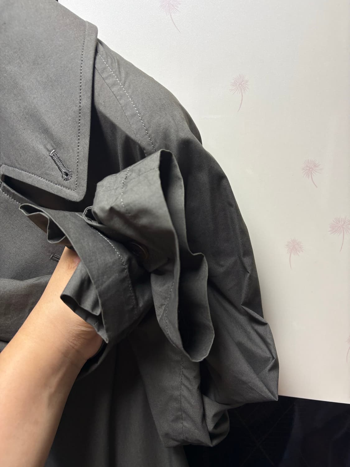 [4] 시오타 수빈 코튼 타이로켄 코트 차콜그레이 상품이미지8