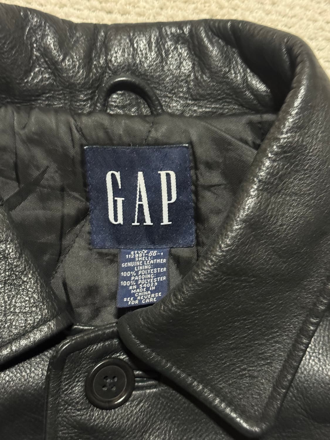 90s Old GAP 카우레더 카코트 L 상품이미지3