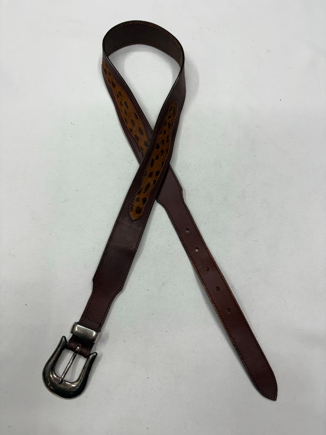 빈티지 브라운 송치 가죽 레더 벨트 상품이미지1