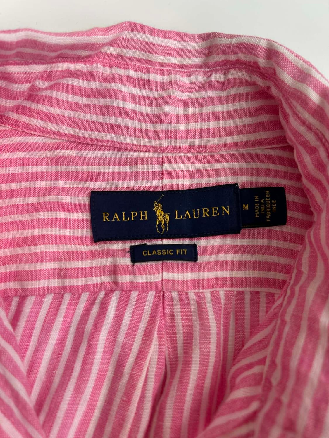 [M] 폴로 랄프로렌 핑크 스트라이프 린넨 셔츠 클래식핏 상품이미지6
