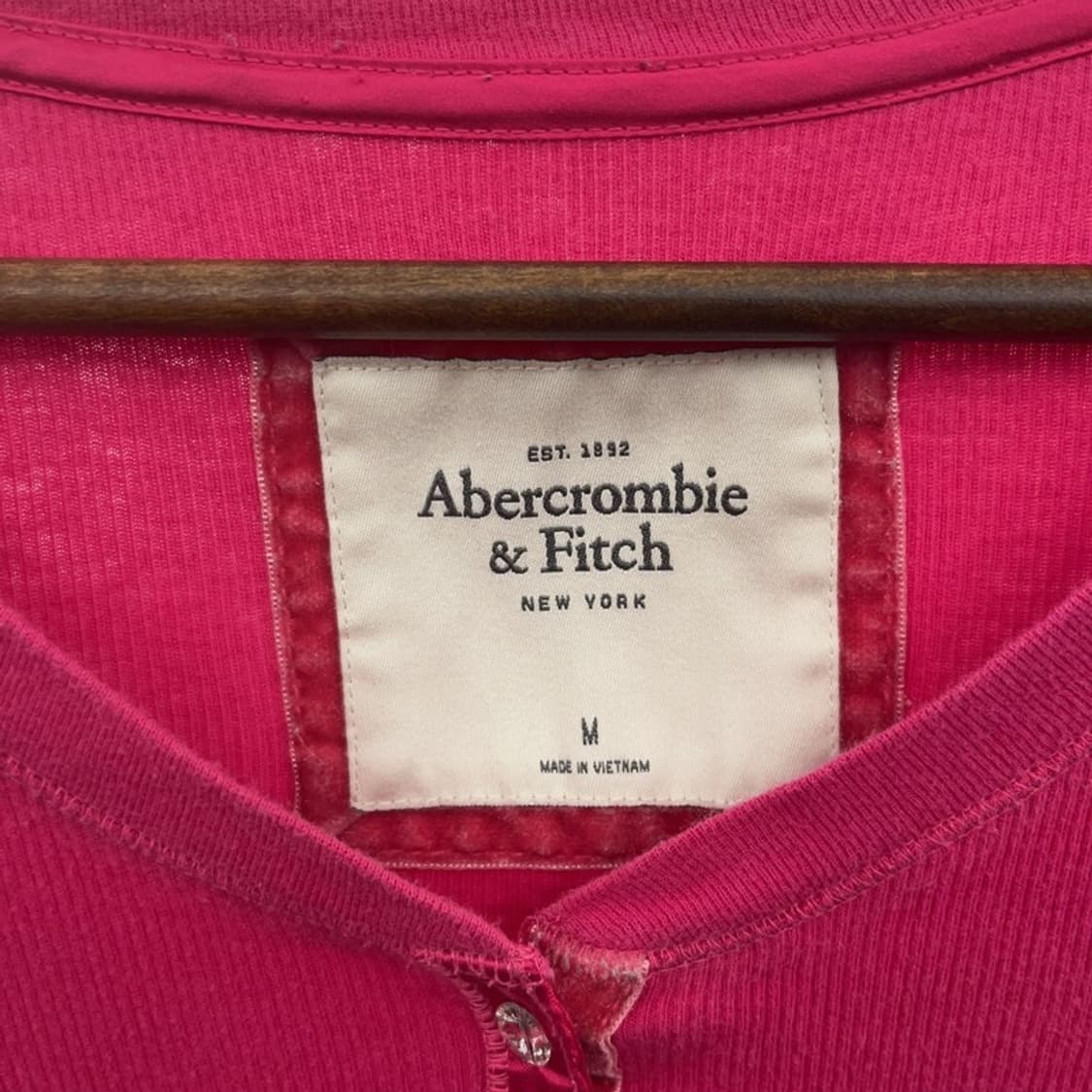 아베크롬비 Y2K 대장급 딱붙핏 핫핑크 긴팔 티 M C09022 상품이미지5