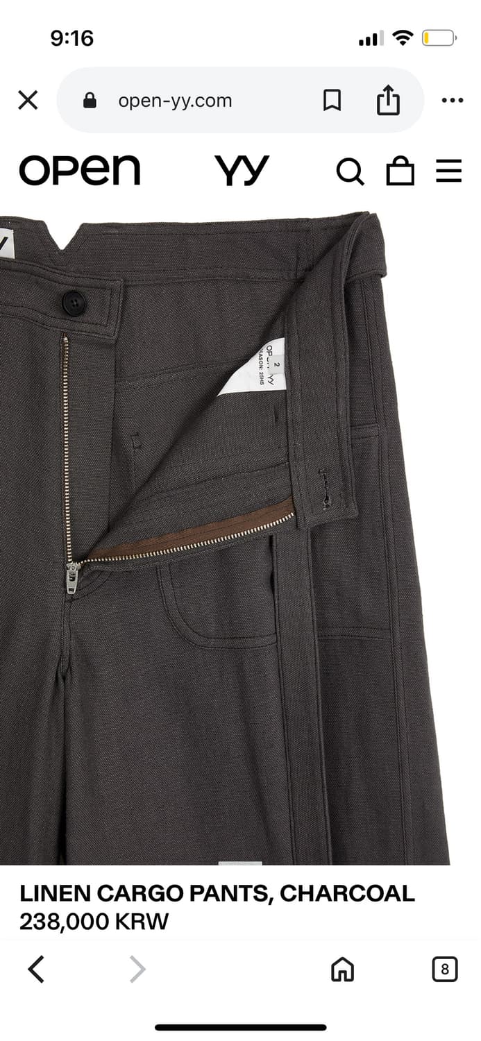 오픈와이와이 open yy 카고 팬츠 챠콜 cargo 상품이미지4