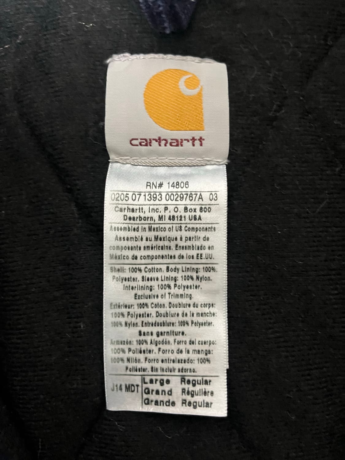 칼하트 산타페자켓 네이비 자수 L 상품이미지4