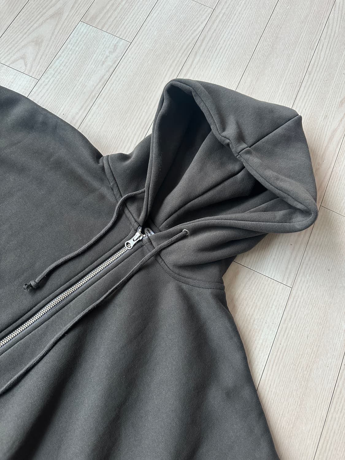 프릭스스토어 12온즈 오버핏 후드집업(차콜) 상품이미지6