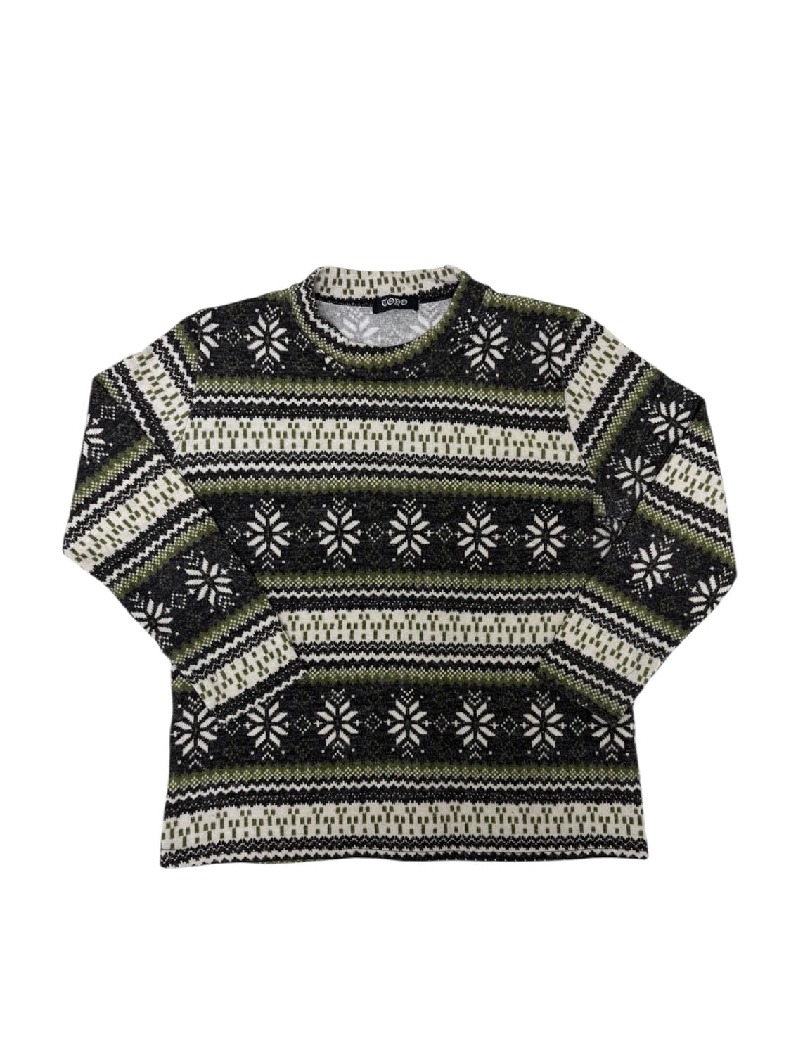 GODO 노르딕 눈꽃 패턴 울 블렌드 니트 상품이미지1